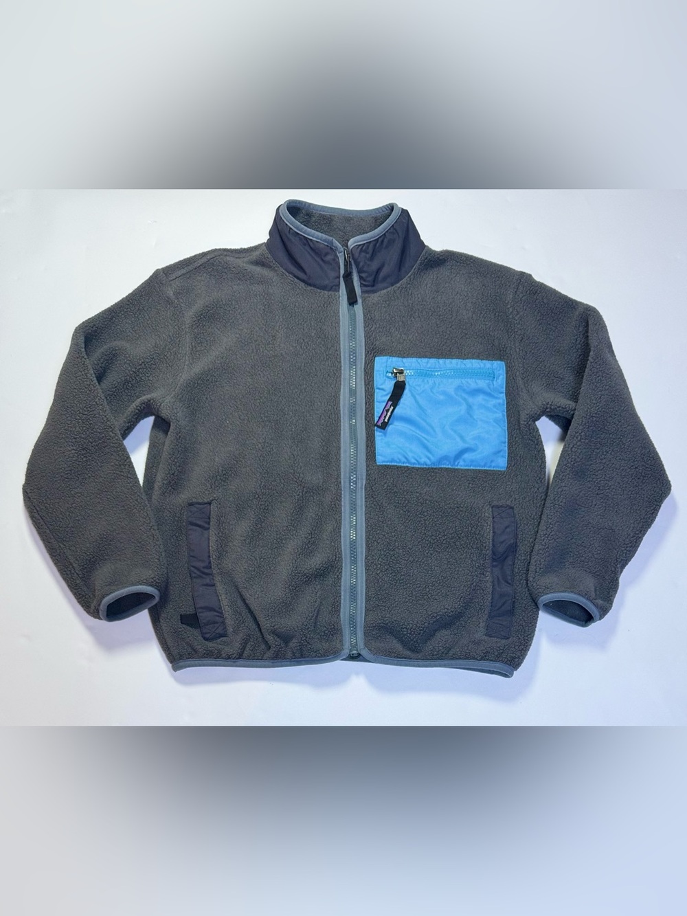 Patagonia Kids Synchilla Fleece Jacket Gray Blue Size L 12